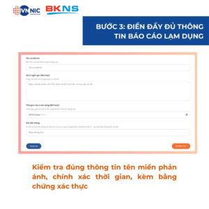 Điền thông tin báo cáo lạm dụng và gửi yêu cầu
