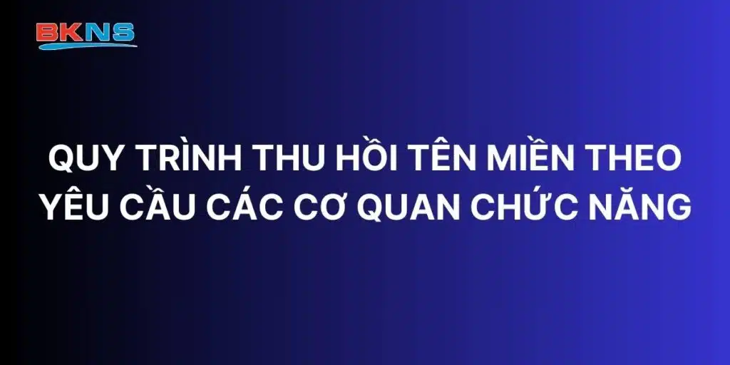 Quy trình thu hồi tên miền theo yêu cầu các cơ quan chức năng