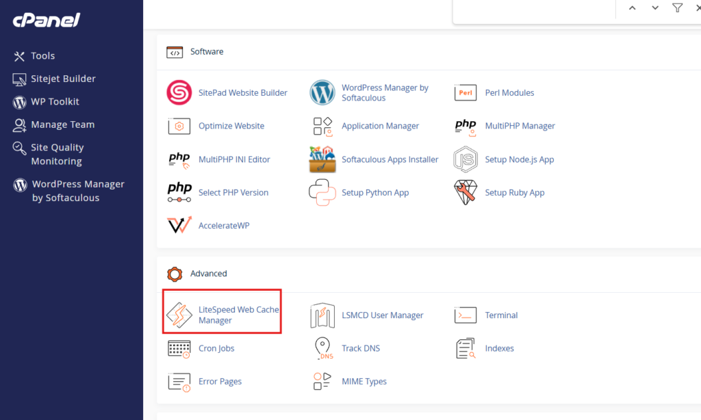 Cpanel Cache Manager Hướng dẫn quản lý LiteSpeed Web Cache trên cPanel Hosting