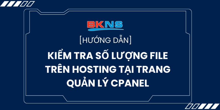 Cách kiểm tra số lượng File trên Hosting tại trang quản lý cPanel