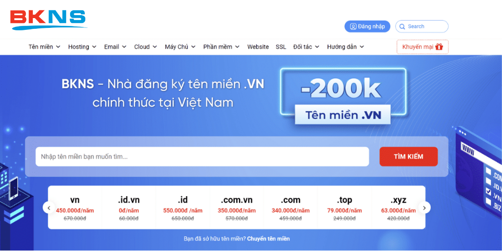 Hướng dẫn đăng ký tên miền .Space tại BKNS