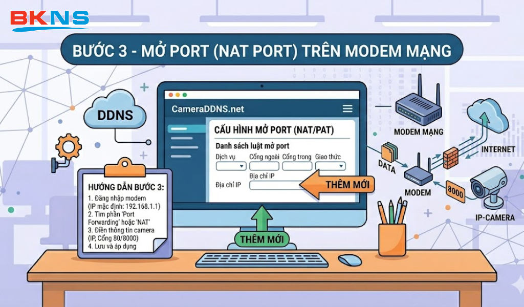 Mở Port (NAT Port) trên Modem mạng