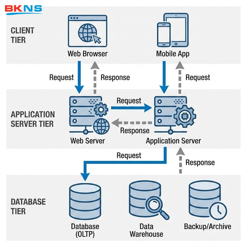 Phân biệt rõ rệt vai trò của Web Server và Application Server dựa trên loại nội dung và giao thức mà chúng hỗ trợ