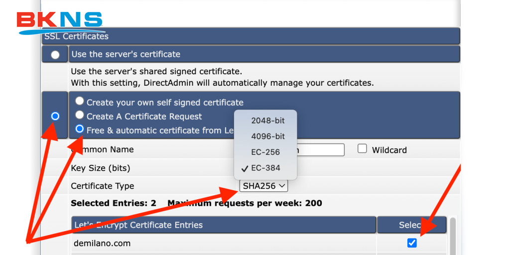 Cài đặt SSL miễn phí trên DirectAdmin
