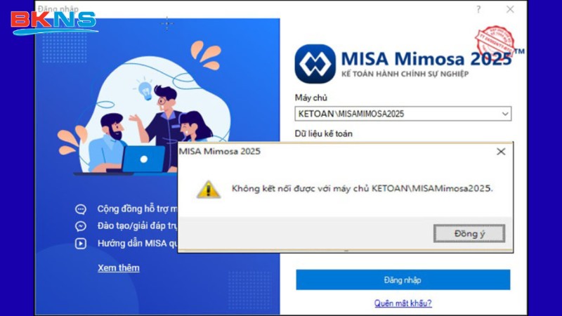 Lỗi máy trạm không kết nối được với máy chủ phần mềm kế toán MISA