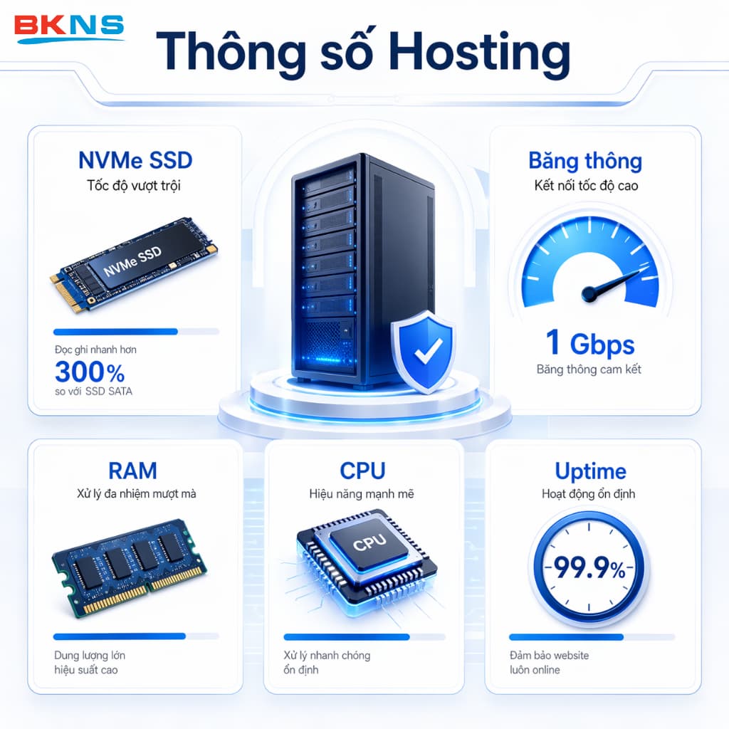 5 chỉ số quyết định sức mạnh của Hosting