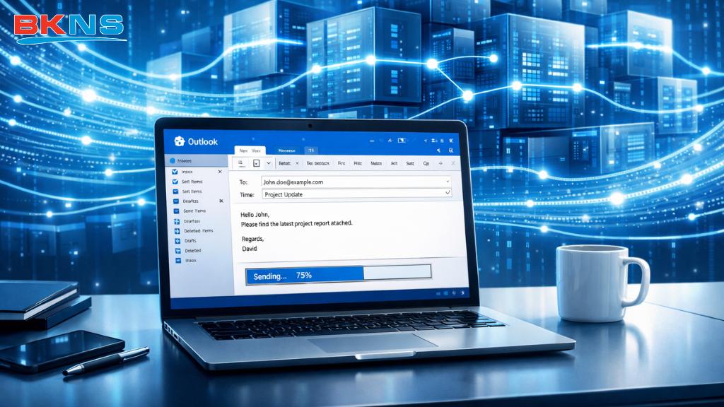Sự kết hợp giữa hệ thống máy chủ email (Mail Server) phía sau và giao diện phần mềm Microsoft Outlook giúp người dùng làm việc thuận tiện.