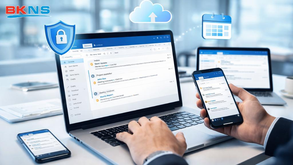Sử dụng Mail Server kết hợp với Outlook giúp quản lý dữ liệu tập trung, đồng bộ trên nhiều thiết bị và tăng cường bảo mật.