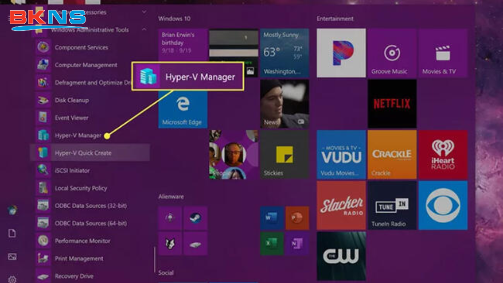 Chọn Hyper-V Manager