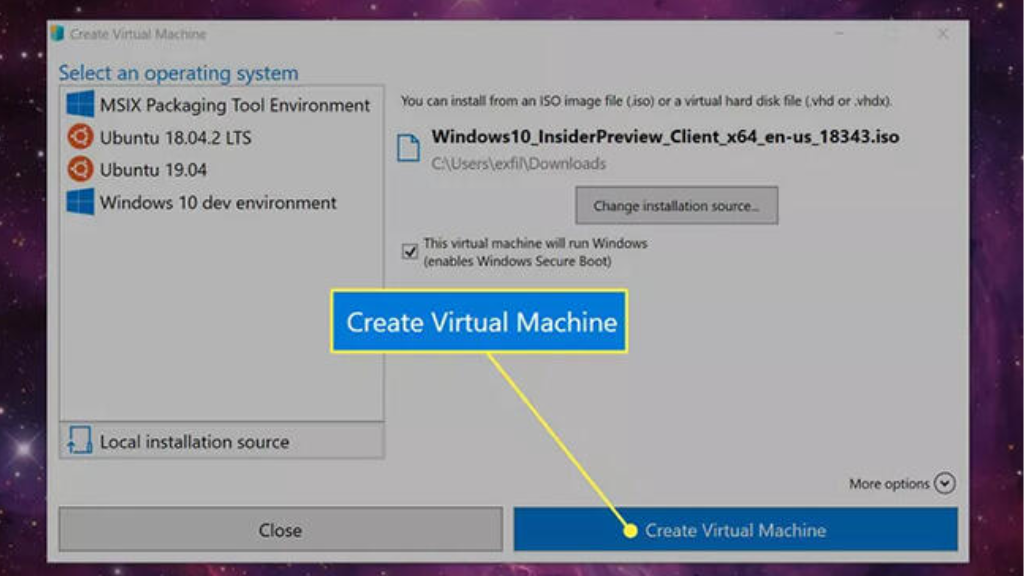 Nhấn Create Virtual Machine để hoàn tất quá trình