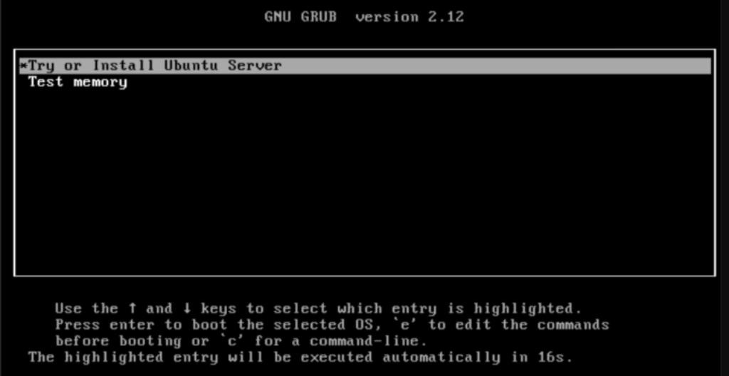 Tại màn hình đầu tiên, bạn chọn Install Ubuntu Server