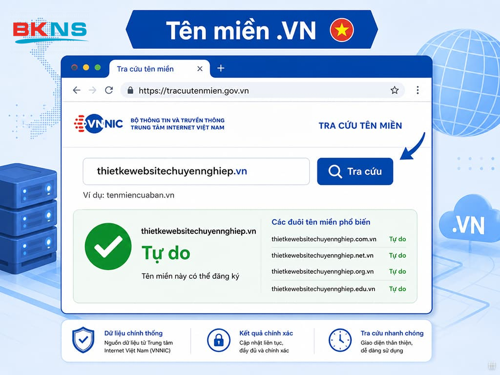 Cổng thông tin tracuutenmien.gov.vn là nguồn dữ liệu chuẩn nhất cho tên miền Việt Nam
