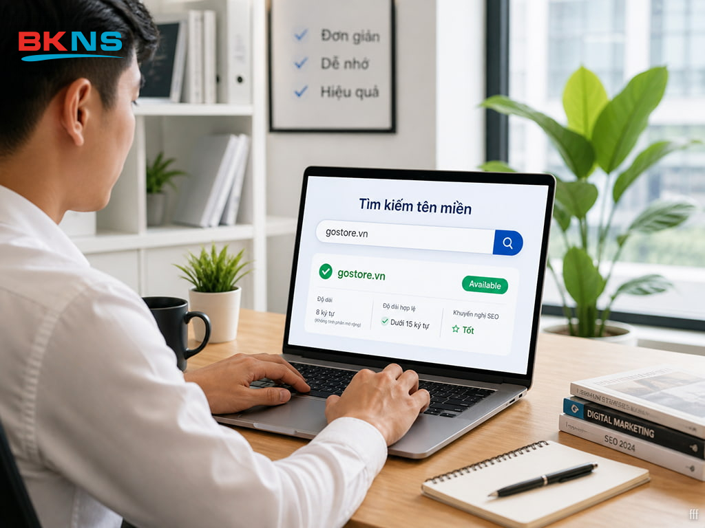 Kinh nghiệm chọn tên miền đẹp, tối ưu chuẩn SEO và nhận diện thương hiệu với độ dài ngắn gọn dưới 15 ký tự.