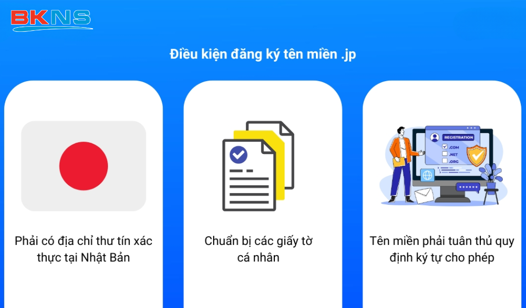 Điều kiện đăng ký tên miền .jp