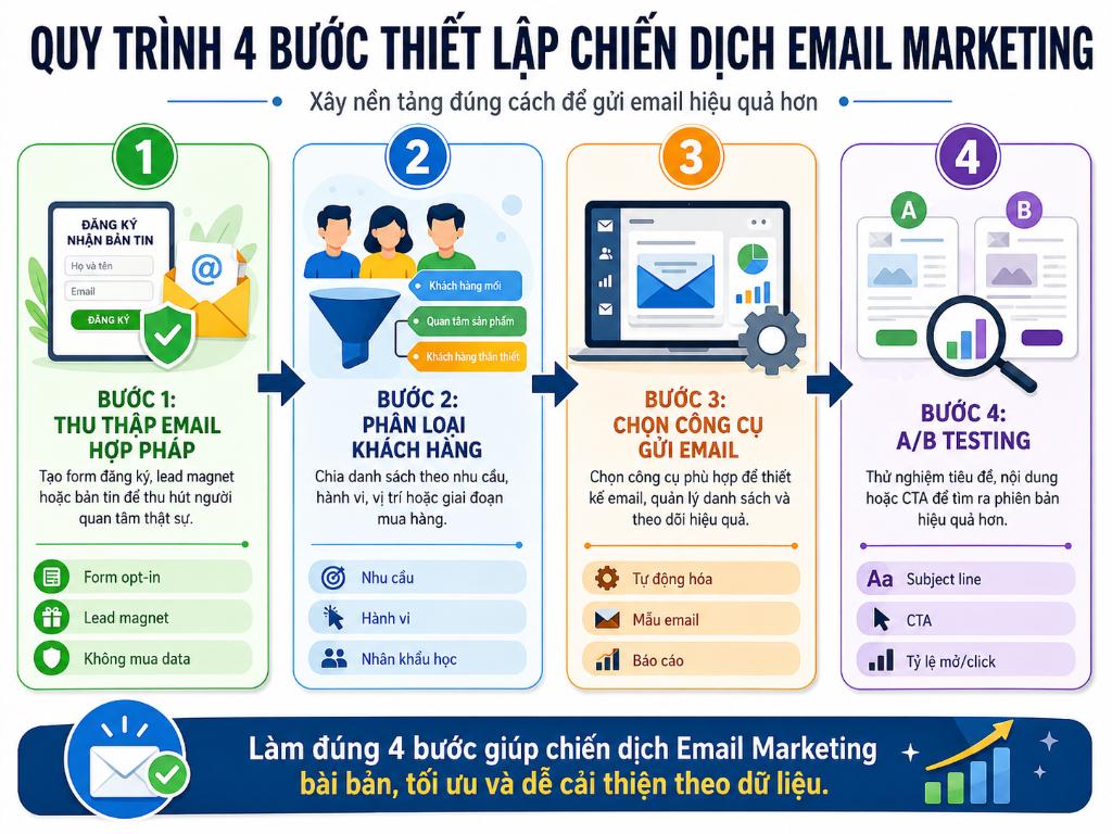 Quy trình thiết lập chiến dịch email marketing