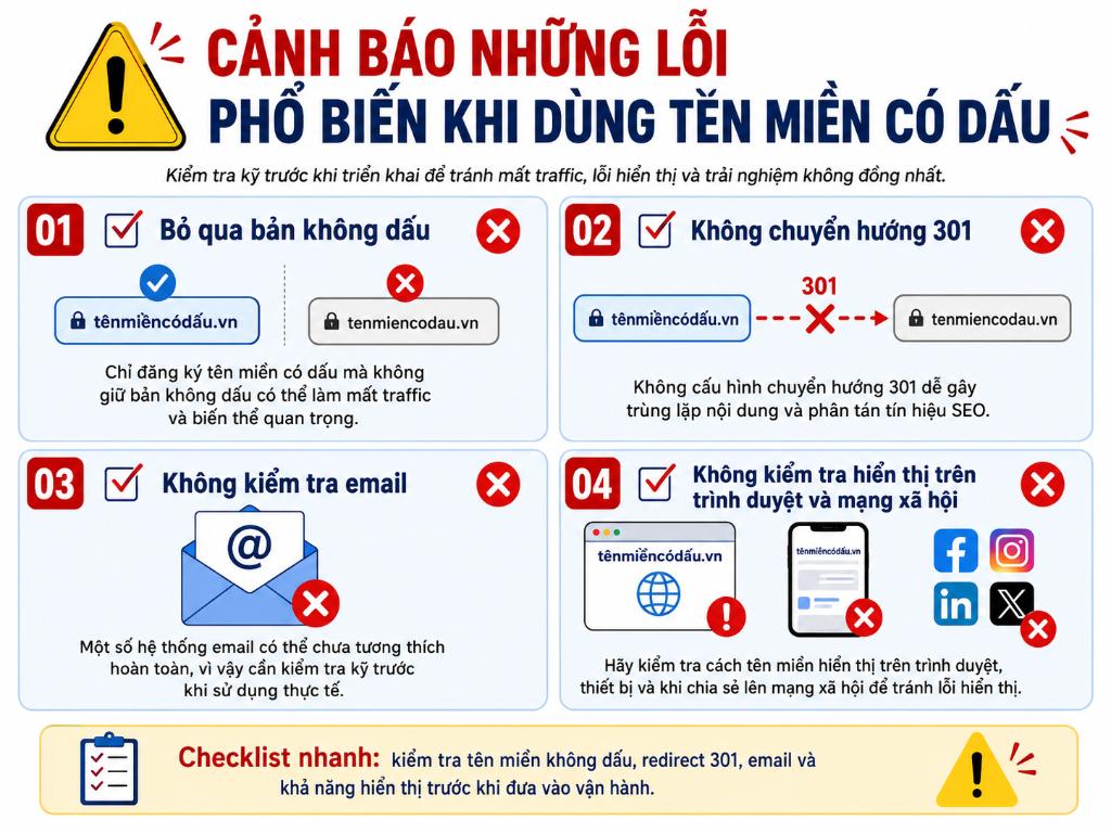 Những lỗi kỹ thuật và vận hành thường gặp cần tránh để không làm ảnh hưởng đến traffic cũng như hiệu quả SEO của website.