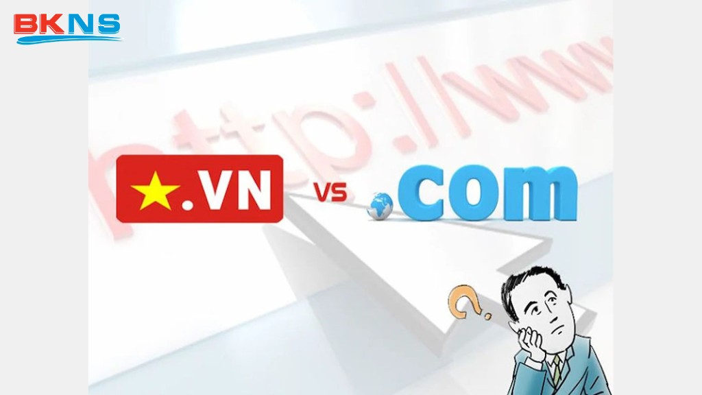 Tên miền .vn của quốc gia Việt Nam, tên miền .com là tên miền phổ biến toàn cầu