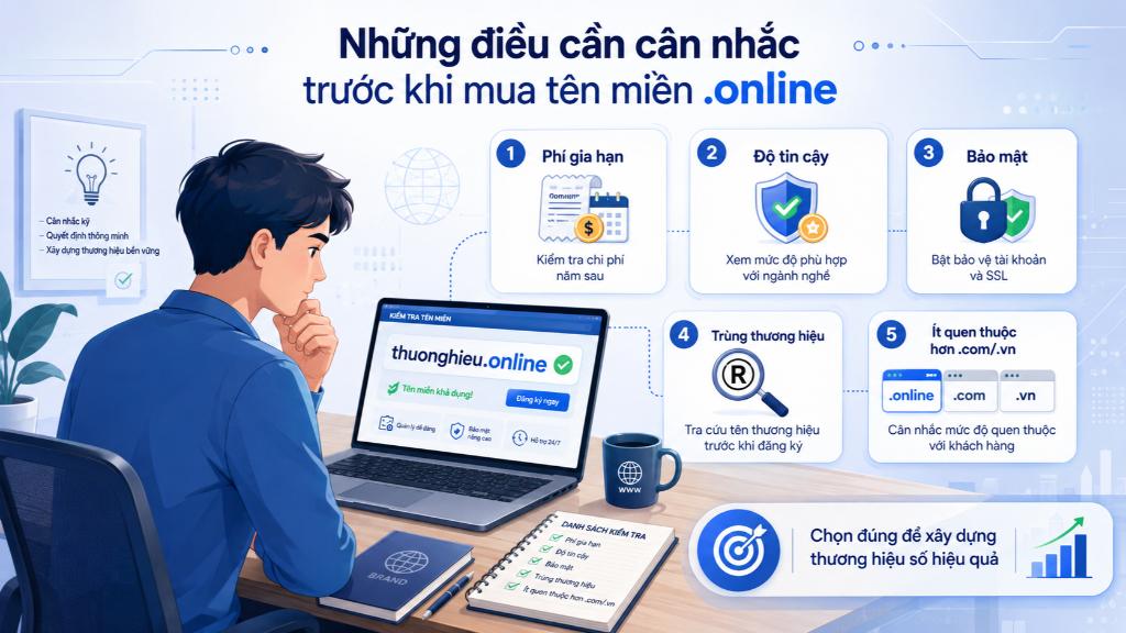 Để đảm bảo kế hoạch sử dụng dài hạn, bạn cần cân nhắc kỹ về phí gia hạn, mức độ phù hợp với thương hiệu và độ tin cậy trước khi quyết định đăng ký.
