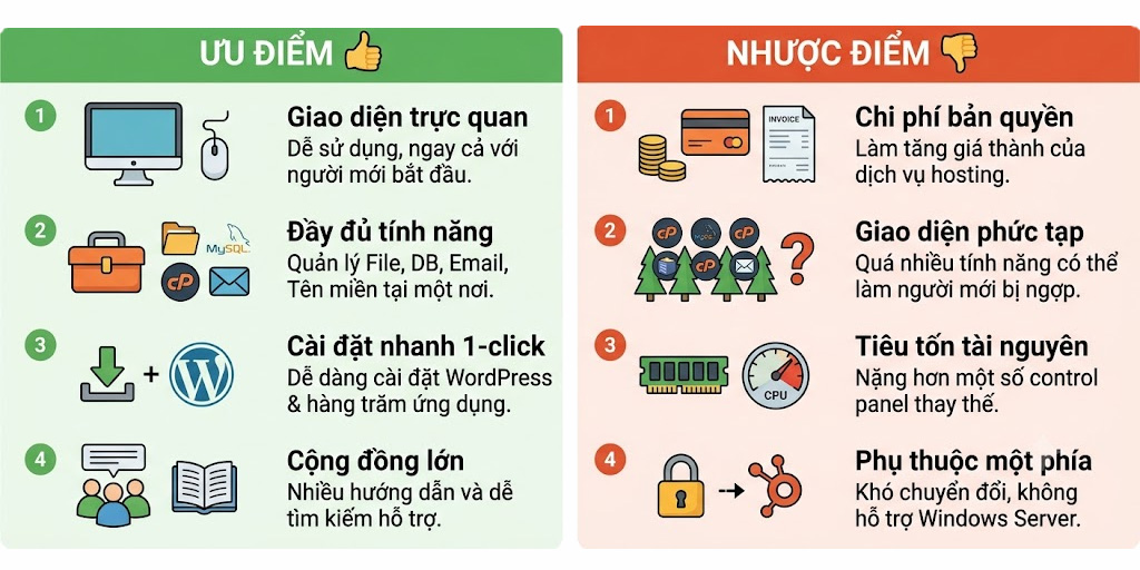 Bảng so sánh tóm tắt Ưu/Nhược điểm