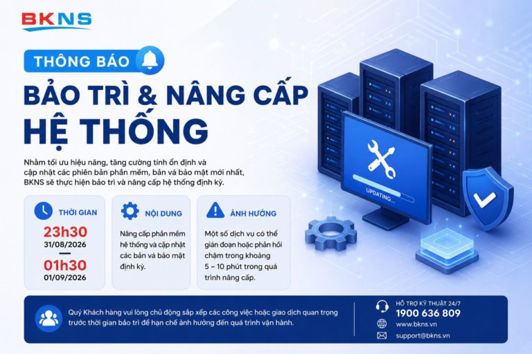 thông báo nâng cấp hệ thống